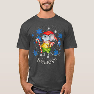 Vintage Mouse with Candy Cane Holiday and Christma T-Shirt