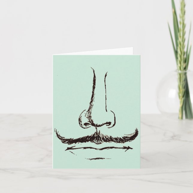 Vintage Moustache Blank Card (Front)