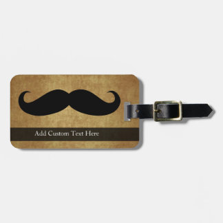Vintage Moustache w/Custom Text Luggage Tag