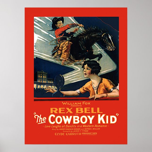 Vintage Movie Advertisement Rex Bell Cowboy Kid Poster (Front)