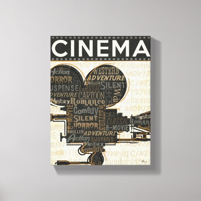 Vintage Movie Camera Canvas Print (Front)