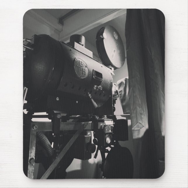 Vintage Movie Camera Photographic Print Mouse Mat (Front)