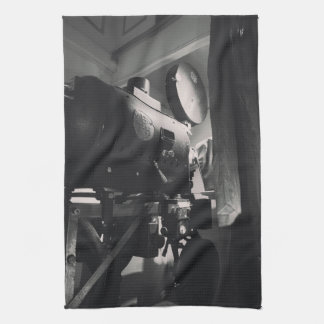 Vintage Movie Camera Photographic Print Tea Towel