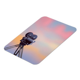 Vintage Movie camera sunset Magnet