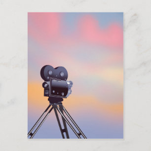 Vintage Movie camera sunset Postcard