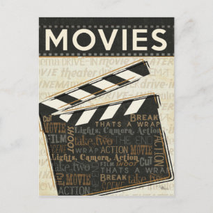 Vintage Movie Clapper Postcard