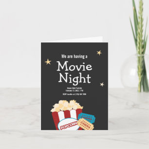 Vintage Movie night Party Popcorn Films Invitation