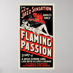 Vintage Movie Poster - "Flaming Passion"