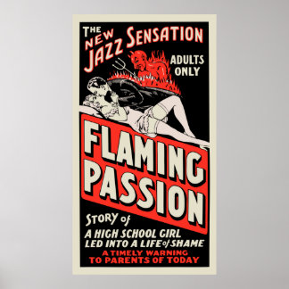 Vintage Movie Poster - "Flaming Passion"