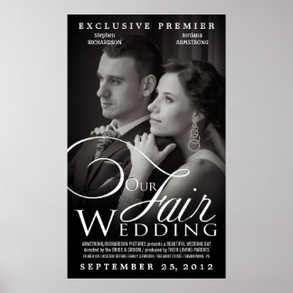 Vintage Movie Poster Wedding Photo Template