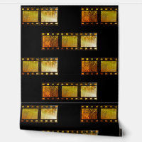 Vintage movie reel film black yellow gold