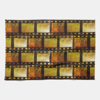 Vintage movie reel film gold yellow and black