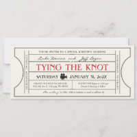 Vintage Movie Theme Wedding Ticket Invitation