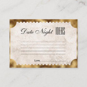 Vintage Movie Ticket Bridal Date Night Ideas Enclosure Card