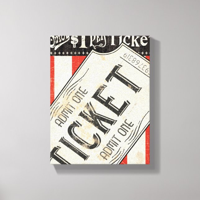 Vintage Movie Ticket Canvas Print (Front)
