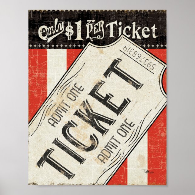 Vintage Movie Ticket Poster (Front)