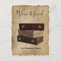 Vintage Moving Announcement We've Moved Suitcases