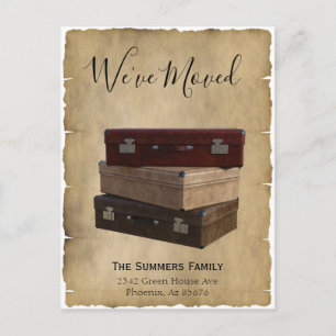 Vintage Moving Announcement We've Moved Suitcases