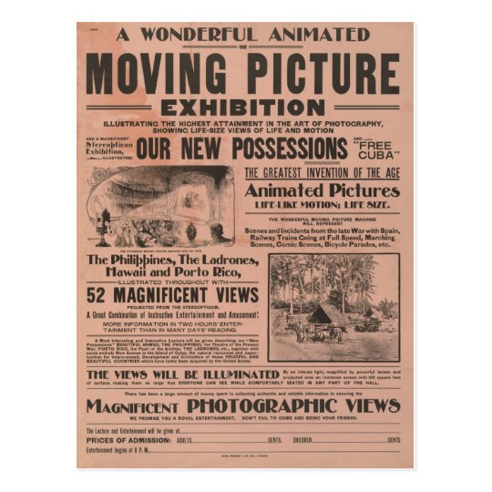 Vintage Moving Picture Exhibition Postcard
