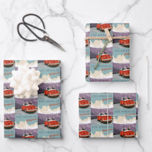 Vintage Moving To Los Angeles California Gift Wrapping Paper Sheet