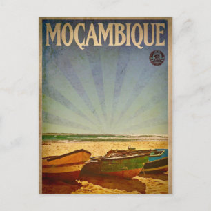 Vintage Mozambique Beach Travel Postcard