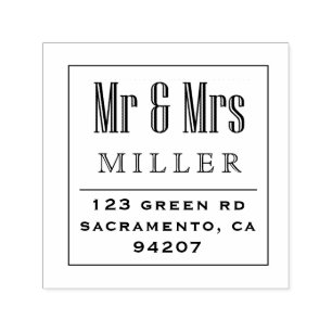 Vintage Mr and Mrs Return Address Stamp