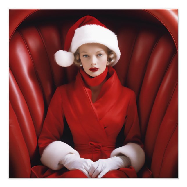 Vintage Mrs Claus Photo Print (Front)
