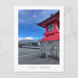Vintage Mt Fuji Japan Red Torii Gate Postcard