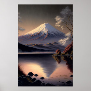 Vintage Mt. Fuji Japanese Art Print Poster