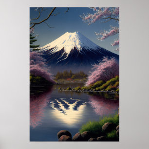 Vintage Mt. Fuji Japanese Art Print Poster