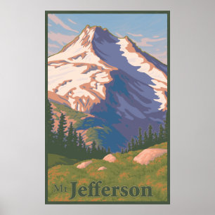 Vintage Mt. Jefferson Travel Poster