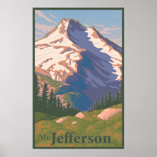 Vintage Mt. Jefferson Travel Poster