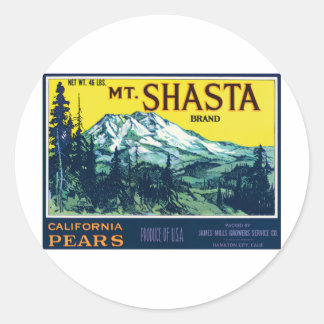 Vintage Mt Shasta California Pears Label