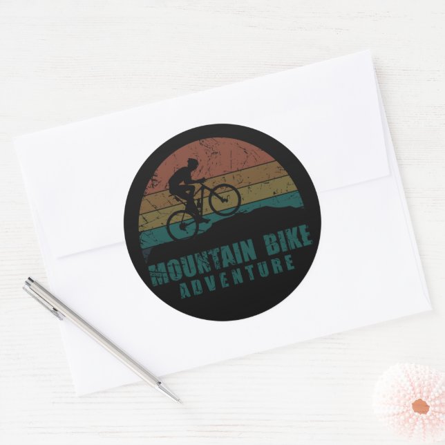 Vintage MTB Adventure - Mountain Biking Classic Round Sticker (Envelope)