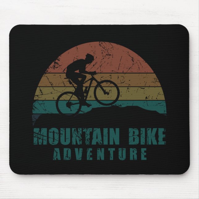 Vintage MTB Adventure - Mountain Biking Mouse Mat (Front)