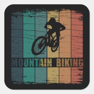 Vintage Mtb Downhill Mountain Bike Square Sticker