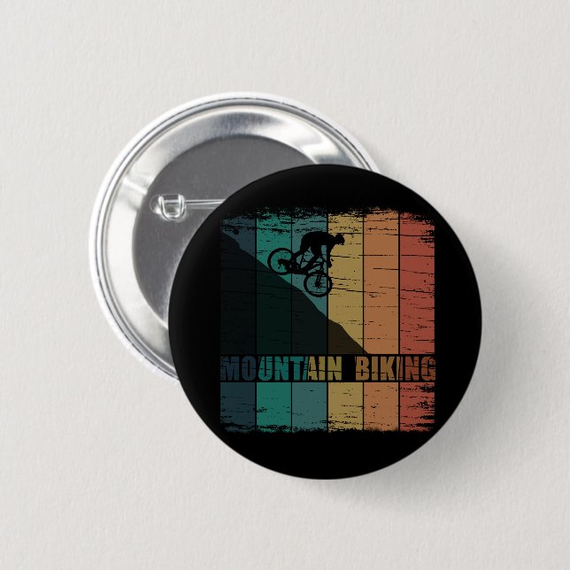Vintage MTB Downhill Mountain Biking 6 Cm Round Badge (Front & Back)