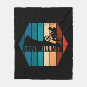 Vintage Mtb Downhill Mountain Biking Fleece Blanket