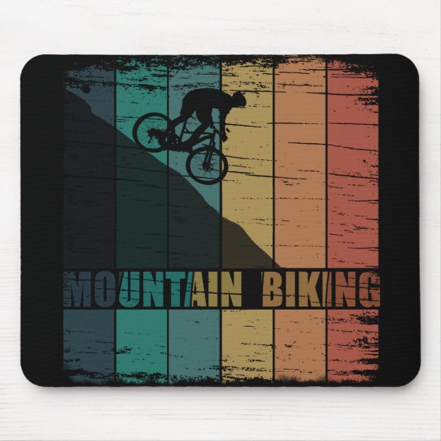 Vintage MTB Downhill Mountain Biking Mouse Mat (Front)