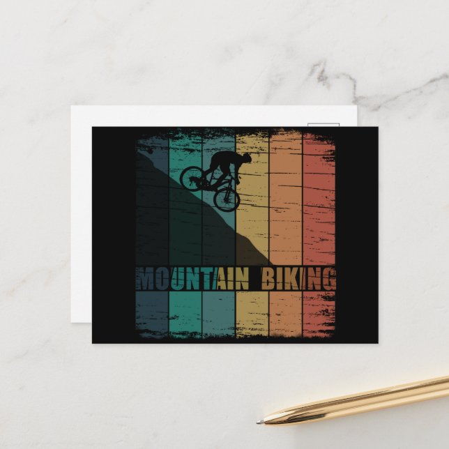 Vintage MTB Downhill Mountain Biking Postcard (Front/Back In Situ)