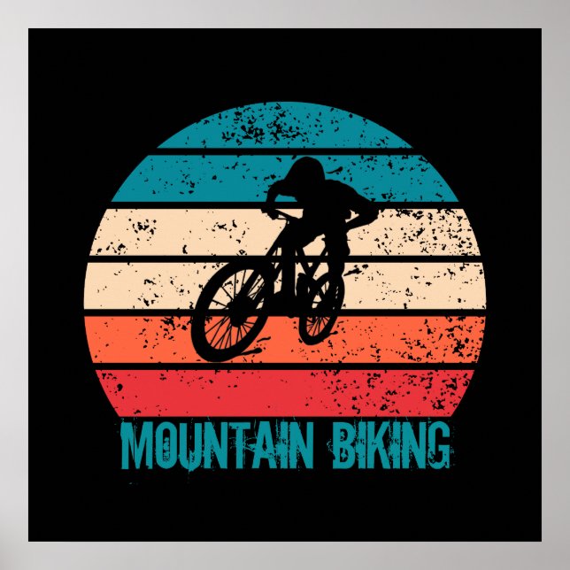 Vintage Mtb Downhill Mountain Biking Poster (Front)