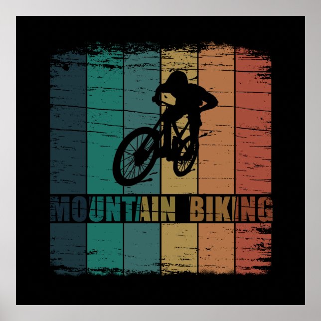 Vintage Mtb Downhill Mountain Biking Poster (Front)