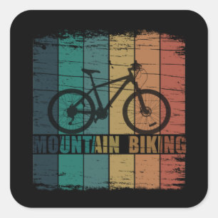 Vintage Mtb Mountain Biking Square Sticker