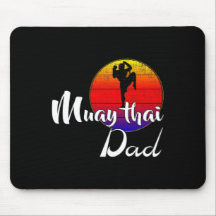 Vintage Muay Thai Dad Retro Sunset Funny Kickboxin Mouse Mat