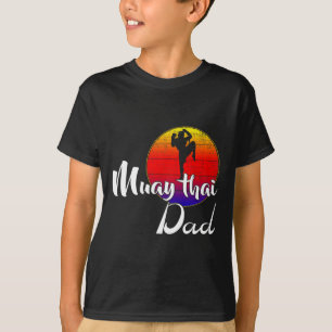 Vintage Muay Thai Dad Retro Sunset Funny Kickboxin T-Shirt