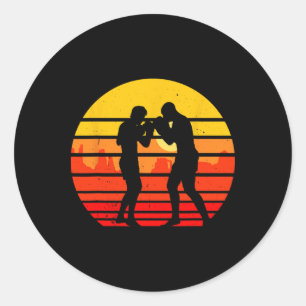 Vintage Muay Thai Figher Retro Thai Kickboxing Kic Classic Round Sticker