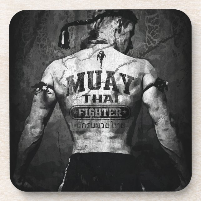 Vintage Muay Thai Fighter Coaster (Front)