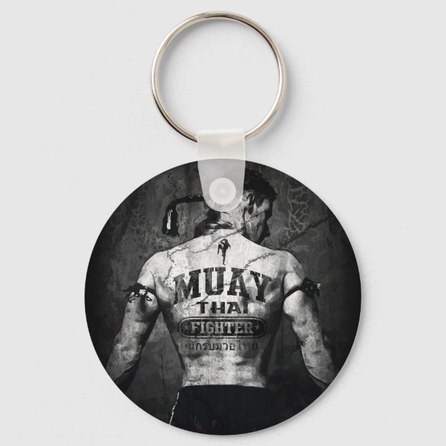 Vintage Muay Thai Fighter Key Ring (Front)