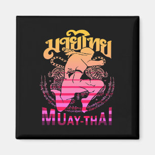 Vintage Muay Thai Fighter Thailand Thai Boxing Kic Magnet