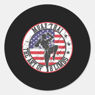 Vintage Muay Thai Karate Boxing Mixed Martial Arts Classic Round Sticker